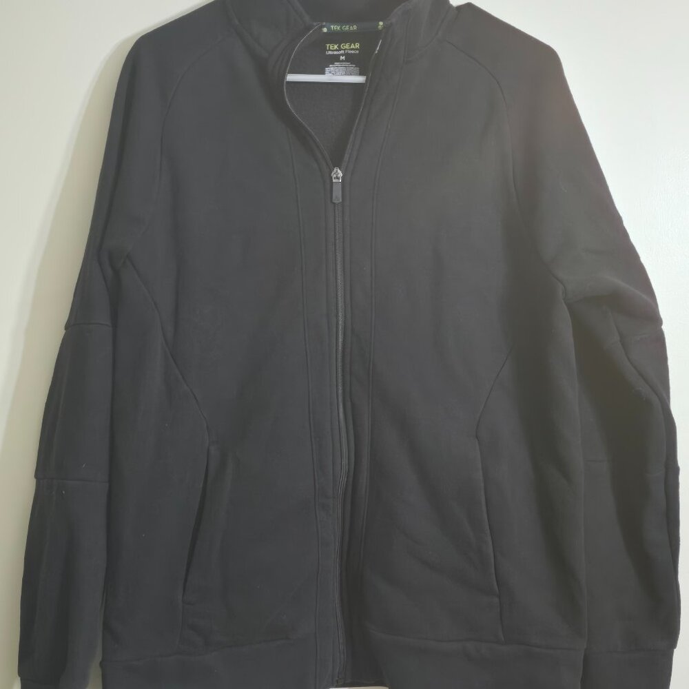 men's medium  black zip up fleece jacket